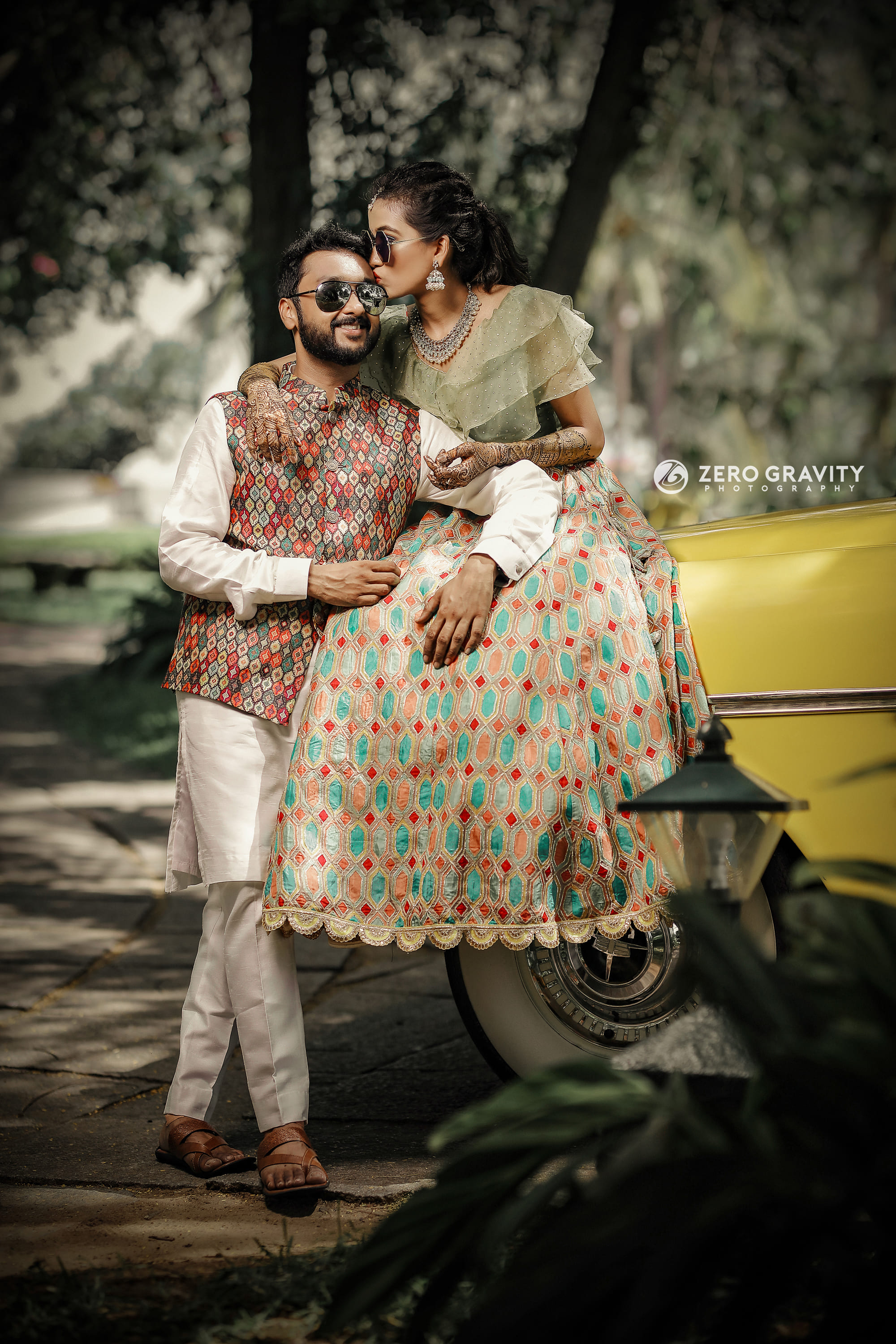 Wedding couple. A portrait of a cute indian couple posing in their wedding.  | CanStock