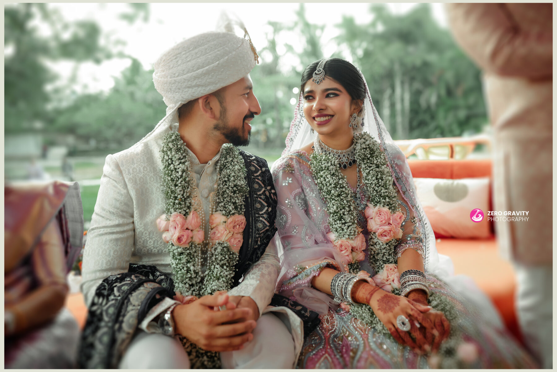 Couple romantic portrait wedding