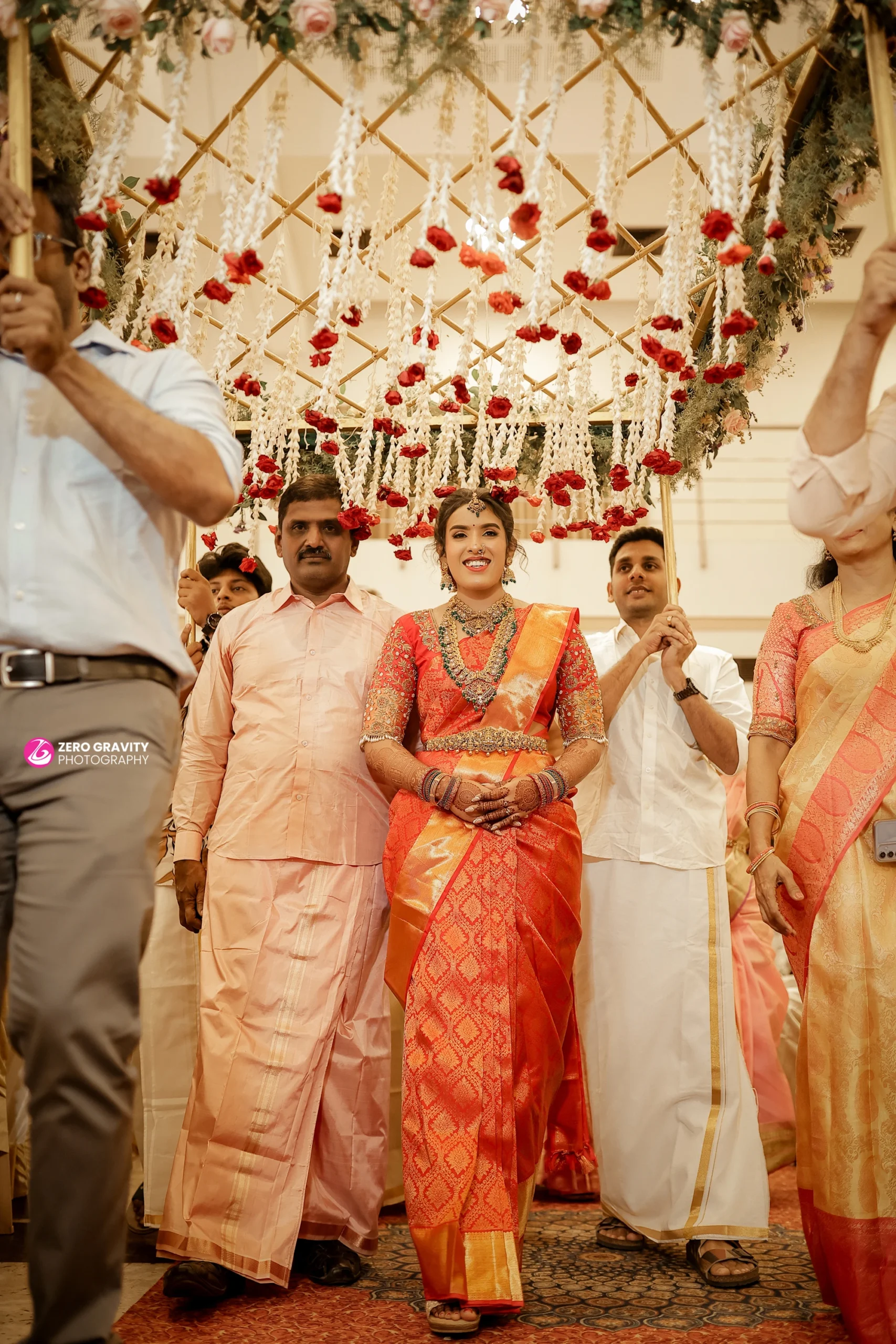 Candid engagement ceremony family photo