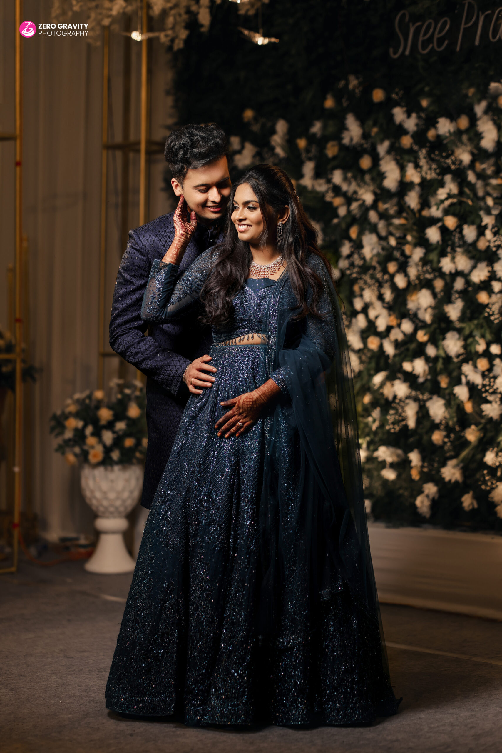 Indoor studio pre-wedding shoot with Indian couple