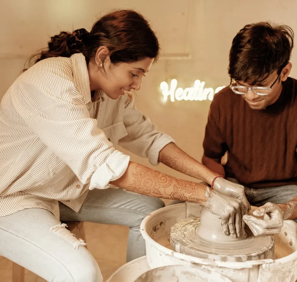 Wedding photography of couple holding hands